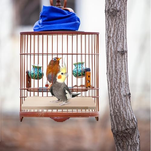 Image of 3 Pack Bird Perch Stand, Parrot Wood Platform, Natural Wooden Perch Toys Playground Cage for Conure, Chinchilla, Parakeet, Budgie, Cockatiel