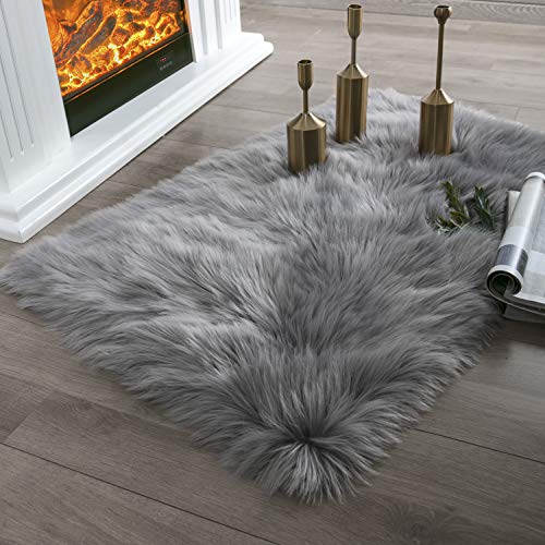Ashler Ultra Soft Fluffy Area Rug Faux Fur Sheepskin Carpet Chair Couch Cover