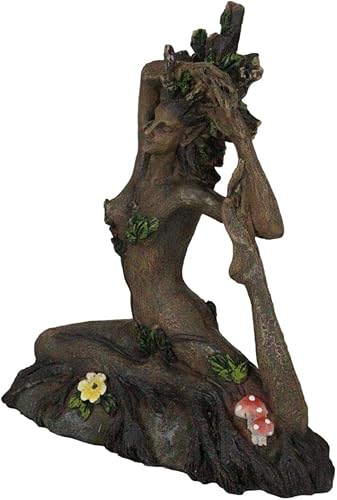 Miniatura 5 de Ebros Gift Celta Greenwoman Gaia Dryad Ent Nativa Tierra Diosa Meditación Yoga Paloma Zen Pose Figurilla Árbol de la Vida Criatura mística ser
