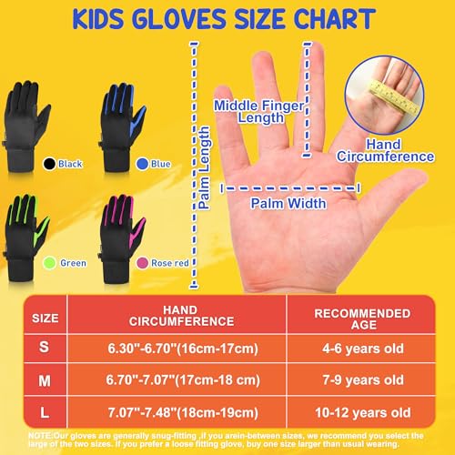 Image of Sukeen Kids Winter Gloves, Soft Warm Touchscreen Anti-Slip Gloves for Kids Boys Girls Cycling Running Sports Outdoor