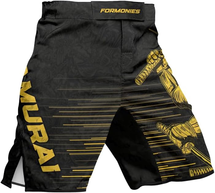 FORMONIES Samurai BJJ Fight Shorts for Men – No-Gi Training Shorts for MMA, Grappling & Wrestling