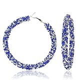 Bohemian Sparkle Resin Rhinestone Wrapped Big Hoop Dangle Earrings Circle Jewelry for Women Girls-wh