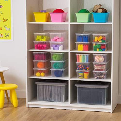 Image of IRIS USA 6 Qt Clear Storage Box, BPA-Free Plastic Stackable Bin with Lid, Containers to Organize Shoes and Closet Shelves, Classroom Organization Teacher Tools, Game Storage, 720 Pack