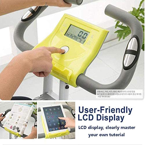 Image of Bike Exercise Bike Collapsible /Folding Cardio Exercise Bike LCD Monitor Home /Gym Strengthen Muscle Training (Green)
