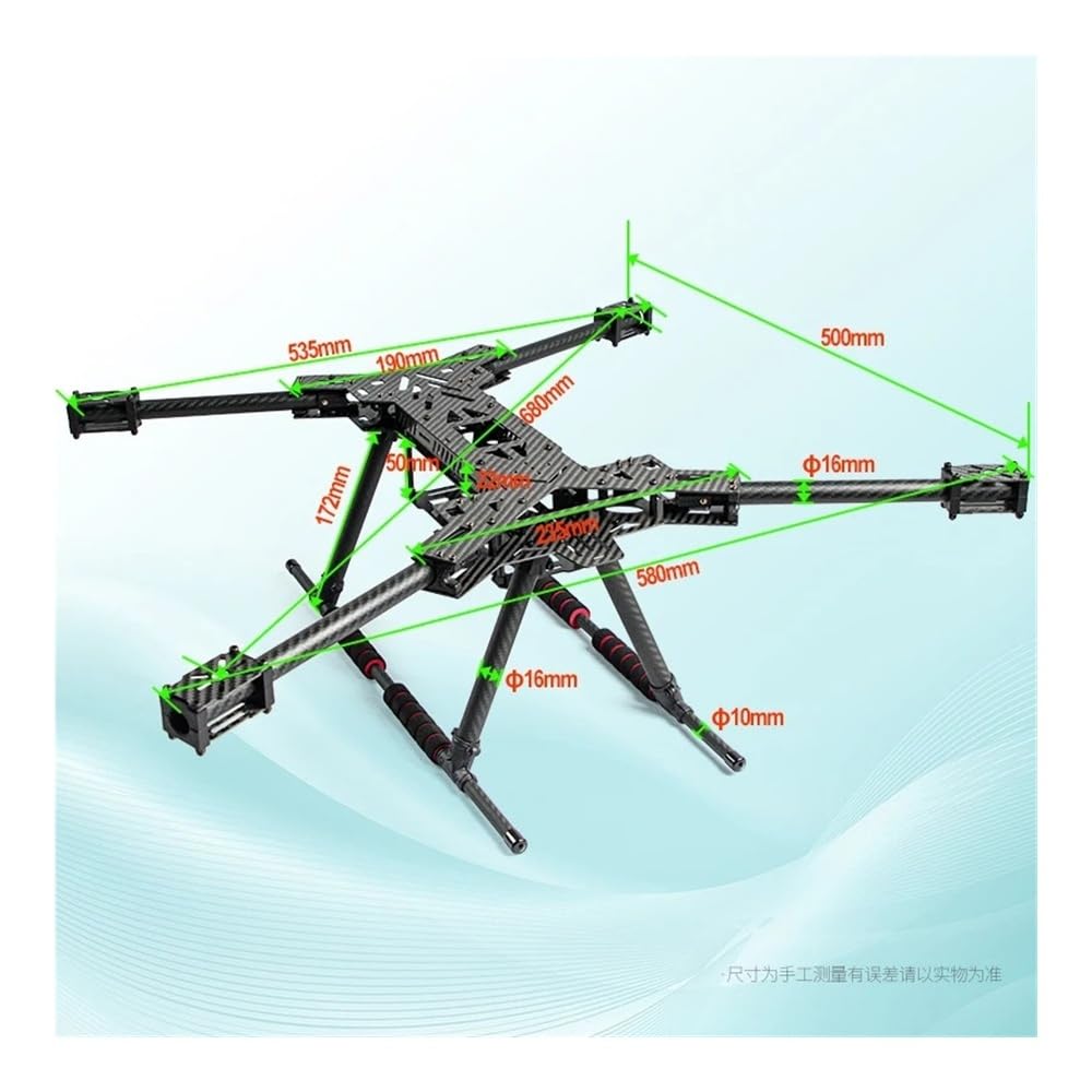 Kit telaio for aereo pieghevole Flyroun F680 ZD680 in fibra di carbonio | Adatto for il di controllo di volo PIXHAWK/Ardupilot for RC