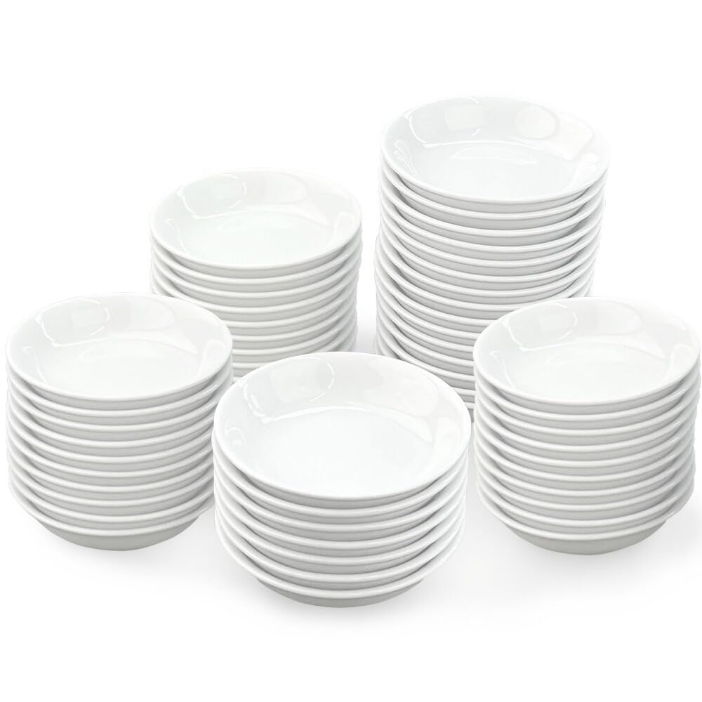 Deep White Small Dish Set, 50-Piece Value Pack