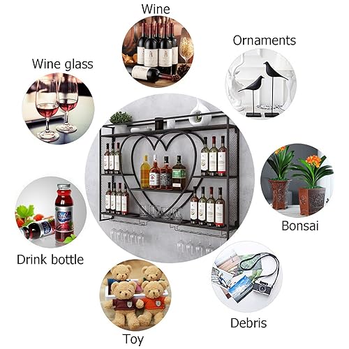 Support à vin avec étagères pour ranger bouteilles et verres