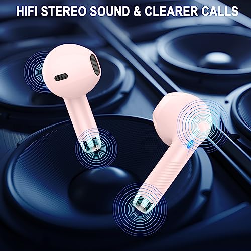 Image of Wireless Earbuds, Bluetooth 5.4 Ear Buds LED Power Display Headphones Bass Stereo, Bluetooth Earbuds in-Ear Noise Cancelling Mic, 40H Playback Mini Case IP7 Waterproof Sports Earphones for Android iOS