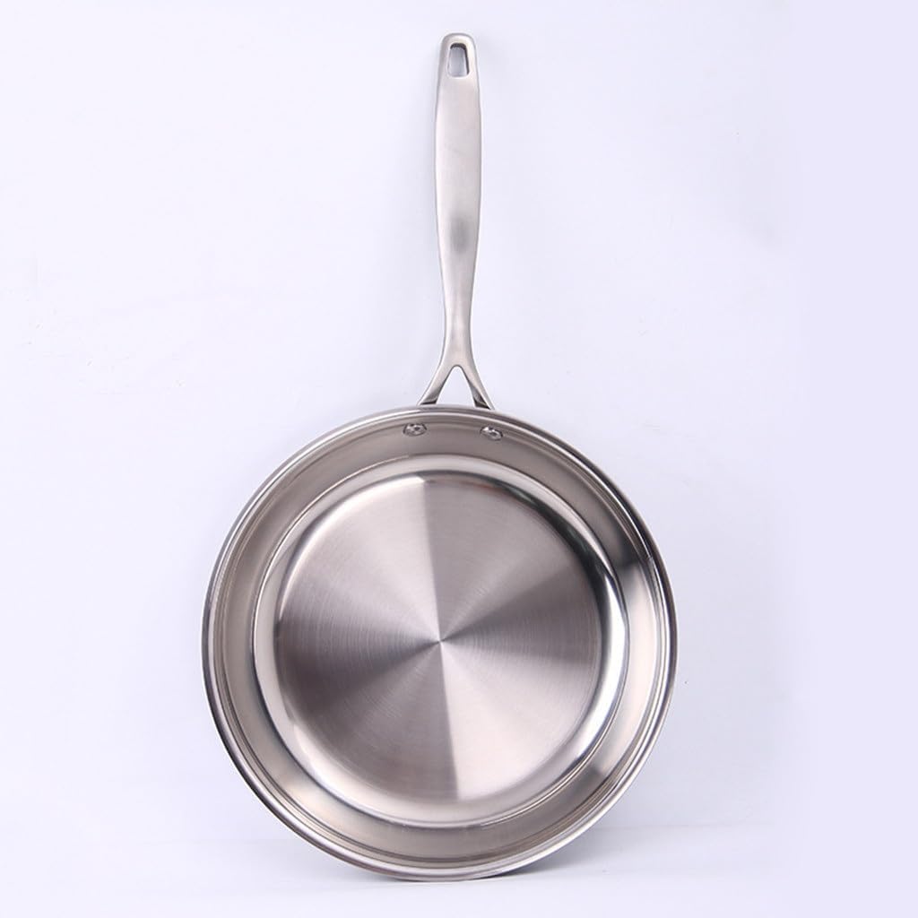Household 304 Stainless Steel Frying Pan with No Lampblack Non-stick Without Coating
