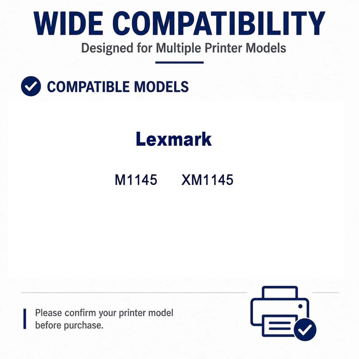 M1145 sostituzione della cartuccia di toner ad alta resa per 24B6035, compatibile con Lexmark M1145 XM1145, con chip