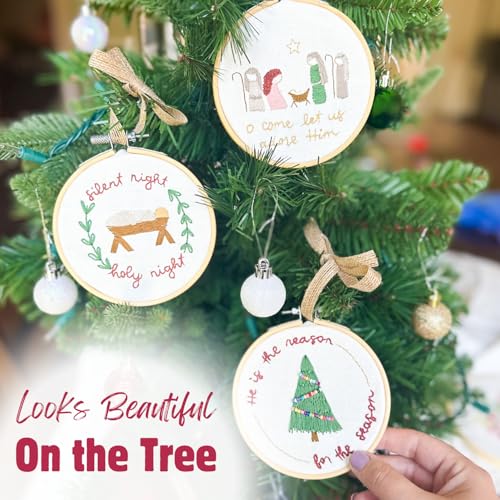 Elly & Grace Christian Embroidery Kit with Embroidery Hoop, Easy Embroidery Kit for Beginners and Adults, Full Embroidery Hoop Kit with Needles and Thread Included (Silent Night) by Elly and Grace - Image 3