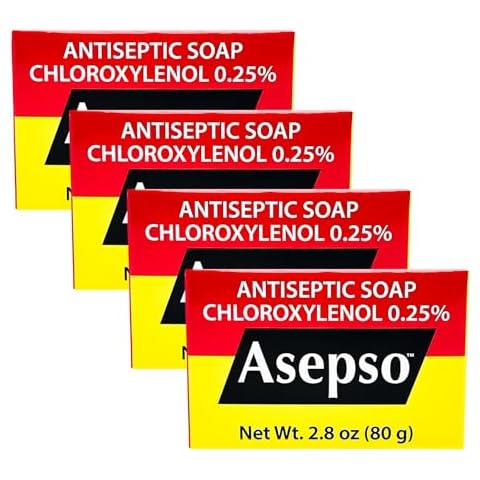 Asepso Antibacterial Original Bar Soap – 4 Pack 80g/2.8 oz Each, Gentle Cleansing for Healthy Skin, Fight Skin and Heat Rash Cover