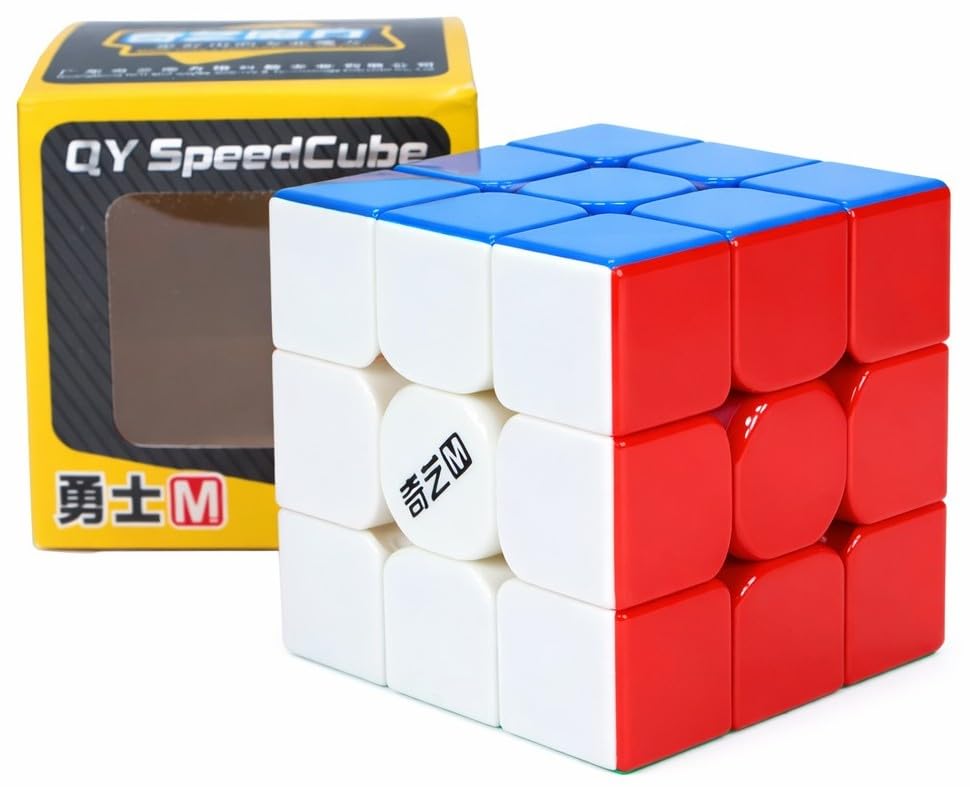 Image of Hawkister QiYi Warrior M 3x3 Magnetic Speed Cube | UV Coated High-Grip Stickerless 3x3x3 | Professional Factory Magnetized Speedcube with Anti-Stick Design, 56mm Smooth & Stable Puzzle for All Ages