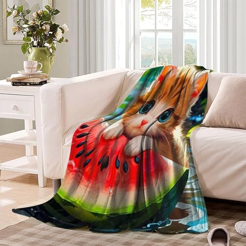 Couverture chat 3D en microfibre plaid lit 127x152cm - 4