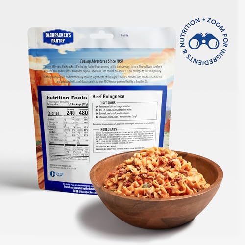 Backpacker's Pantry Beef Bolognese | Freeze Dried Camping Food, 1 Count
