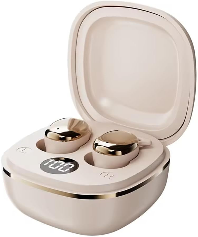 Sleep Earbuds Wireless Bluetooth 6.0, Hi-Fi Sound, HD Calls, LED Display, Type-C Fast Charge, 25H with Charging Case, 450H Standby for Side Sleepers Travel-White