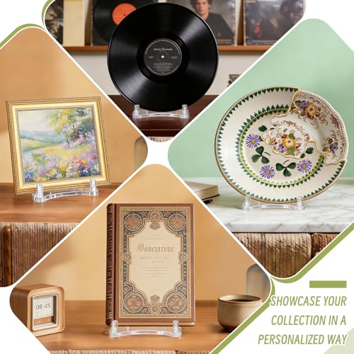 Support acrylique pour assiettes de 17 à 29 cm évitant les chutes d'objets - 8