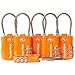 6 Pack TSA Approved Travel Combination Cable Luggage Locks for Suitcases & Backpacks - Orange