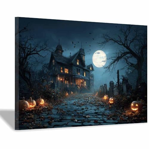 Toile effrayante château abstrait pour remplacer les décors d'Halloween jetables