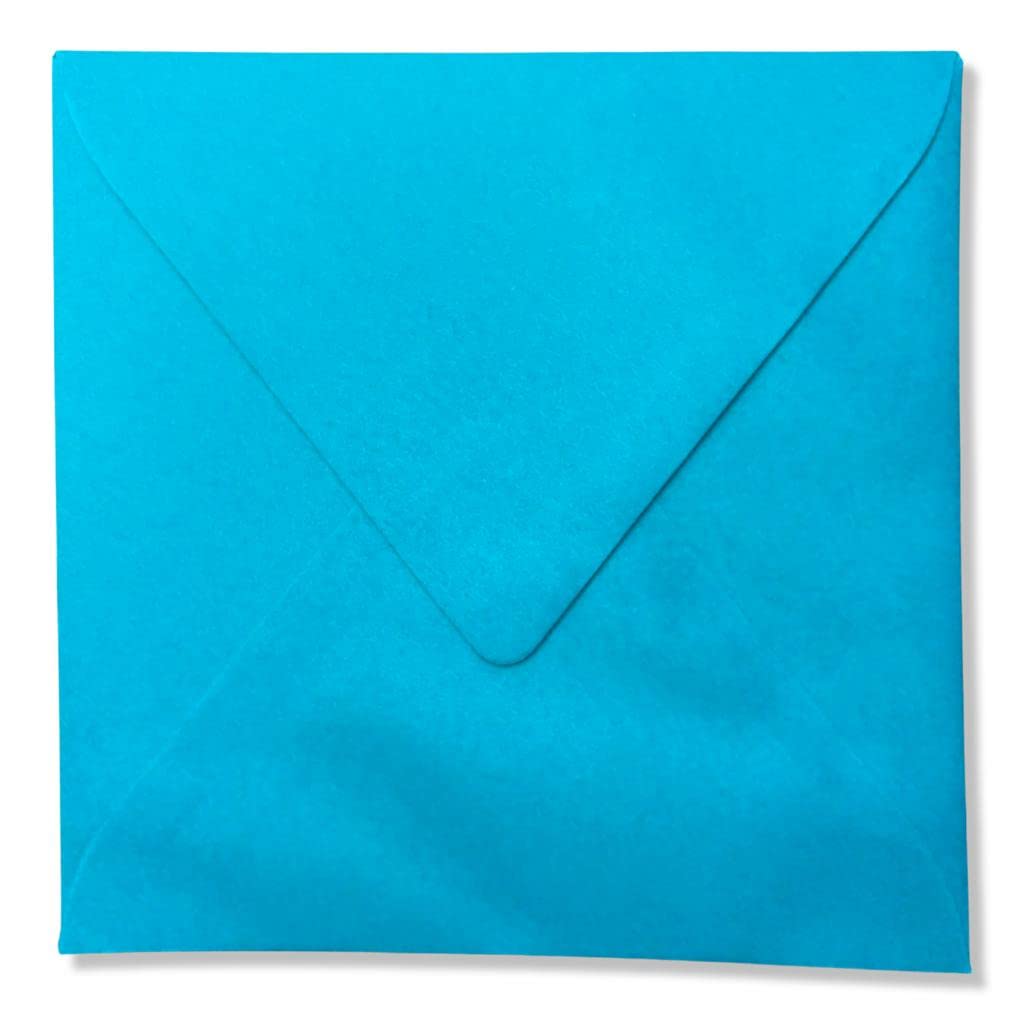 Buste quadrate di lusso 14 x 14 cm 110 GSM azzurro 50