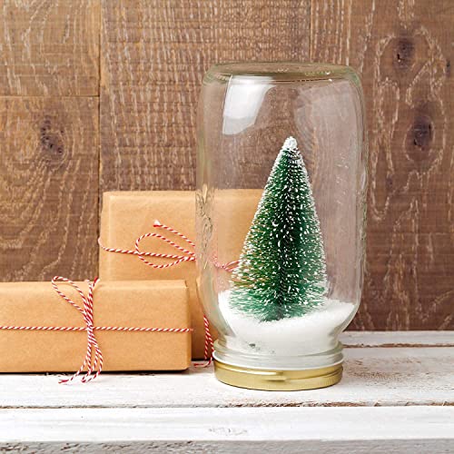 Zmmyuluo Miniature Pine Trees 8 Pcs Sisal Frosted Christmas Trees Snow-Covered With Wood Base Christmas Tree Set Tabletop Trees For Miniature Scenes, Christmas Crafting And Designing, Mixed Size #TOP6