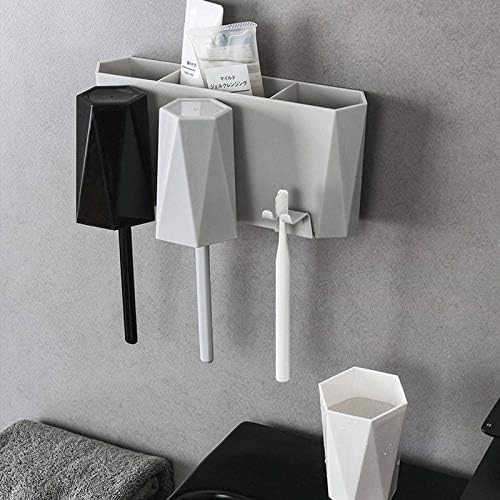 Toothpaste Toothbrush Holder with Cups Wall Mounted Toothbrush Storage Rack Bathroom Accessories Set Bathroom Organizer Rack