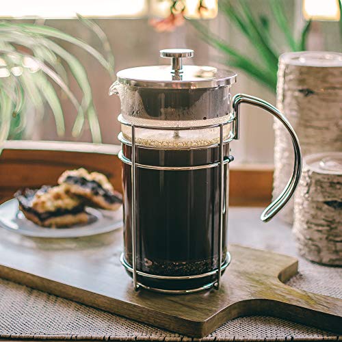 Grosche Madrid French Press Coffee Maker, Tea Press Coffee Press 1.0L / 34 Oz Quality Premium Borosilicate Glass, Stainless Steel Coffee Filter. French Press For Coffee Or Use As A Tea Press. Premium Quality. #TOP2