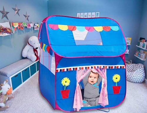 Image of Homecute Foldable Pop Up Hut Type Kids Toys Jumbo Size Play Tent House for Boys and Girls. (Big Size Blue)