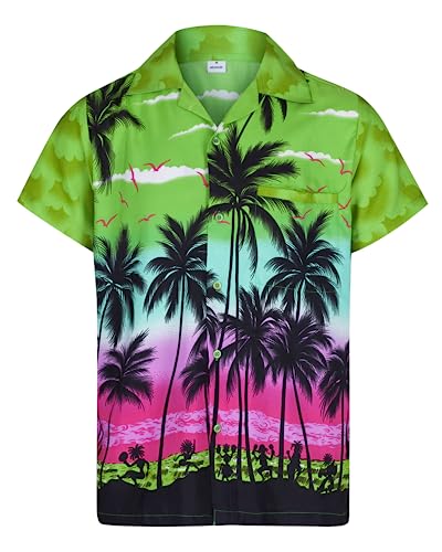 Camicia Hawaiana Uomo a Maniche Corte, Maglietta Hawaiana Uomo – Camicia Casual Maglietta Aloha – Camicia da Uomo Hawaiana Vestito Festa Camiciotto Estivo Addio al Celibato o Addio al Nubilato