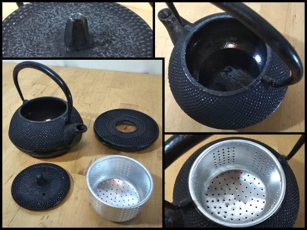 Amazon.co.jp: 南部 鉄器 岩鋳 鉄瓶 湯沸し 急須 敷き 台座 茶漉