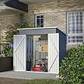 Favfurish 6x4FT Storage Shed with Lockable Door,Heavy Duty Outdoor Metal Sheds with Punched Vent, Waterproof Tool Sheds for Garden,Backyard,Lawn,Easy to Assemble,Gray