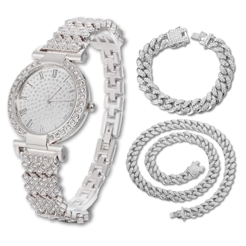 Montre Iced Out d'exception finition or 18 carats et quartz japonais durable