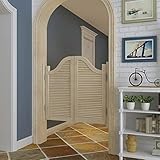 Schwingtüren Cafe Türe,Retro Scharnier Schwingtür Cafe Bar Pub Jalousie Kiefer Holz Zweiwege Offen Halbschwingtüren Automatisch Schließen Küche Eingang,4 Farben (W80xH80cm/32x32in,Wood Color)