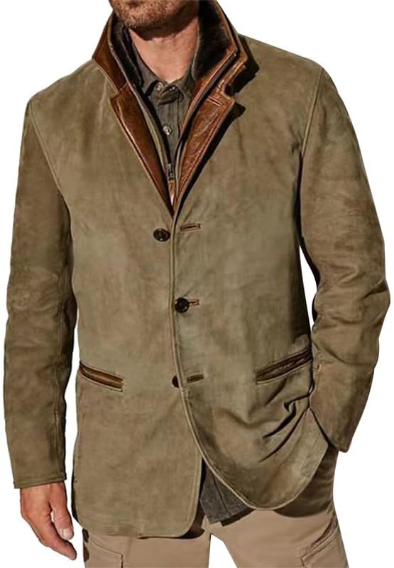 Men's Cotton Cargo Jacket Faux Suede Coat Jacket Heavy Industry Michigan Vintage Casual jacket
