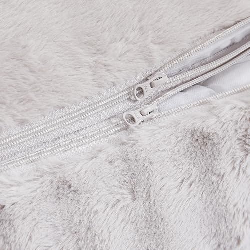Image of Modern Threads Brushed Long Pile Rabbit Fur Cuddler Dog Bed, Bolstered Supportive Sides, Calming Nest Design, Removable Washable Cover, Bed for Small to Medium Dogs, Stone, (24 inch L x 20 inch W x 8 inch Th)