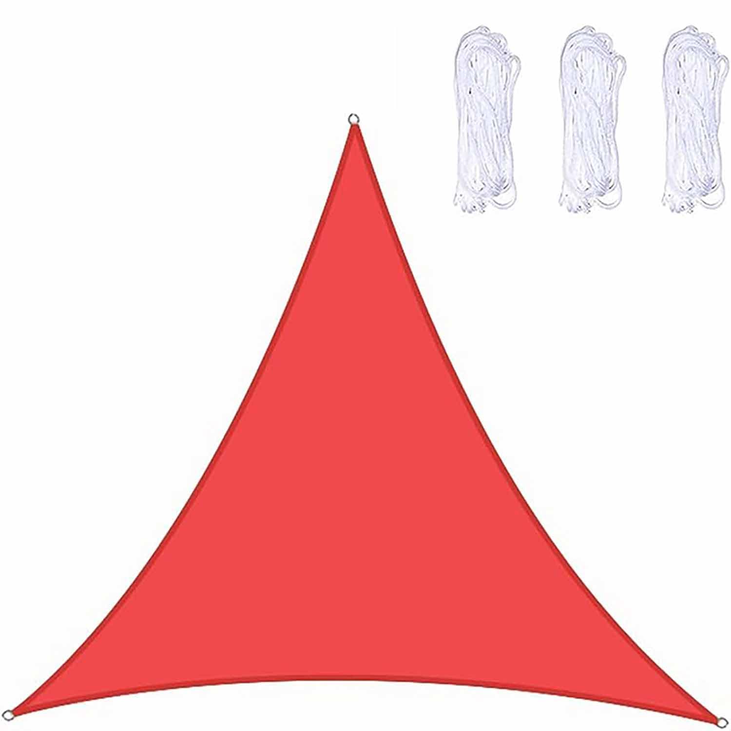 Voile d'ombrage imperméable triangle pour repas de jardin et terrasses de 5m