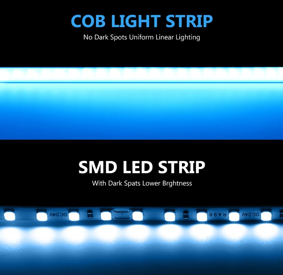 Tira LED RGB COB de 5 mm 5V 12V 24V Alta Densidad miniatura 6