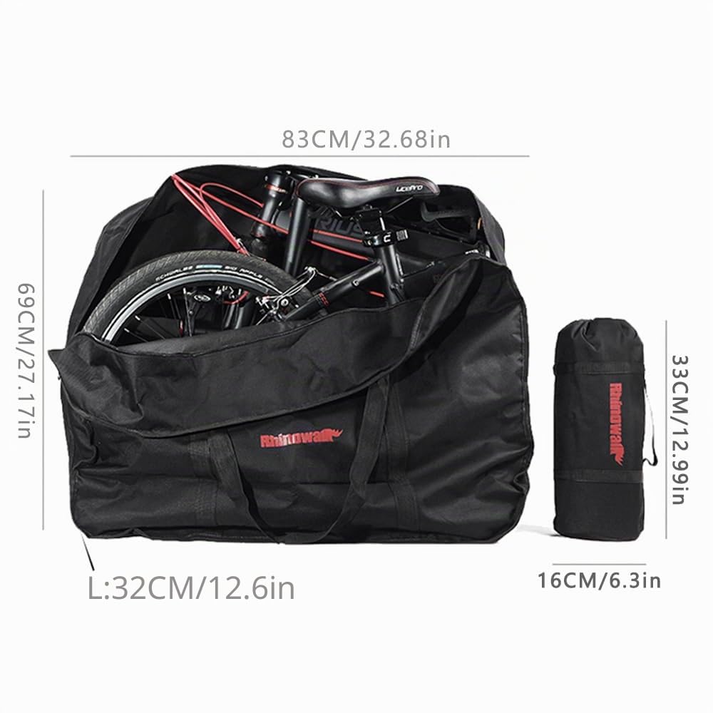 UBORSE Borsa per Bicicletta Pieghevole da 20 Pollici Sacchetto Porta Bici Impermeabile Borsa da Viaggio per MTB Bicicletta Pieghevole Custodia per Ciclismo 600d (Nero)