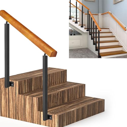 Rambarde d'escalier extérieure en fer forgé réglable pour porche de 2 à 3 marches
