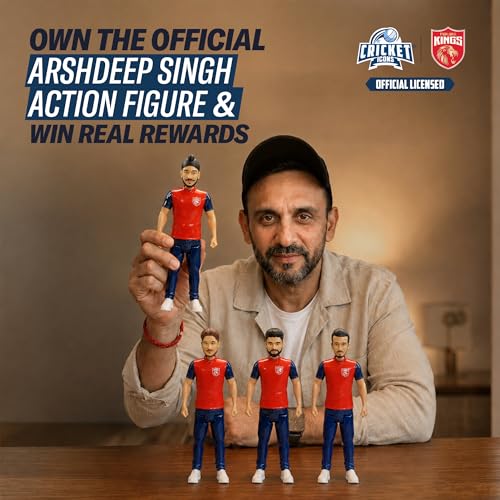 Image of Action Figure, IPL Edition 360 Rotatable Head, Cricket Player for Fans & Collectors (7 Inch Arshdeep Singh)