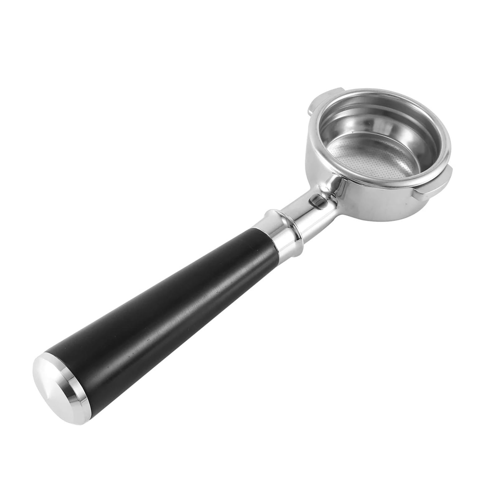 Portafiltro for máquina de café de doble oreja de 58mm, portafiltro sin fondo E61 con mango de madera estilo E