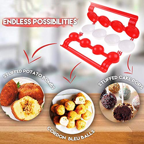 Homthia Stuffed Meatball Maker, Nonstick Meatball Scoop Ball Maker Ice Tongs for Cake