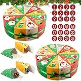 Calendario Adviento DIY,Calendario de Adviento para Rellenar-Con Forma de Pastel-Con Etiqueta Adjunta,Cinta,Para Envolver Regalos para Adultos y Niños