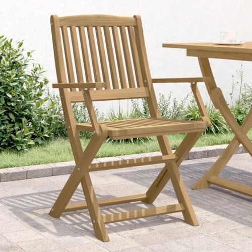 Lauuoeriau Furniture Item Home - Sillas de jardín plegables (2 unidades, 58 x 54,5 x 90 cm, madera maciza de acacia)