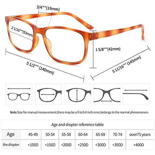 BOSAIL Confezione da 4 occhiali da lettura con