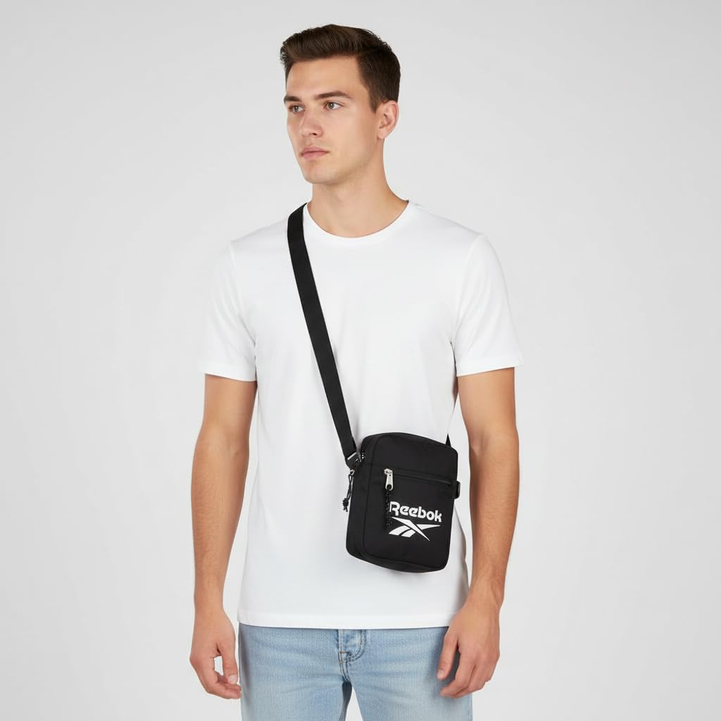 Reebok Boston Bandolera Negro 17x21x7 cms Poliéster — view 2