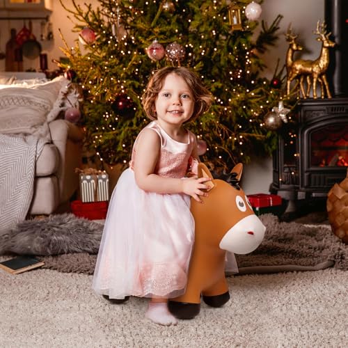 ZOOJOY Inflatable Horse Hopping Toys, Bouncy Animal Hopper Toys for Toddlers, Outdoor Indoor Bounce and Ride On Horse Bouncer for Boys Girls, Birthday Gifts for 18 Months 2 3 4 5 6 Year Old with Pump by ZOOJOY - Image 6