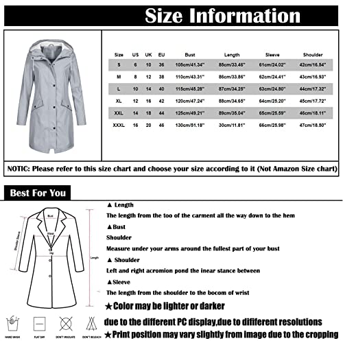 Regenjacke Damen Wasserdicht Winddichter Atmungsaktiv Regenmantel Regenparka mit Kapuze Leichte Dünne Windbreaker Übergangsjacke Große Größen Fahrrad Windjacke Trenchcoat 273 Beige L
