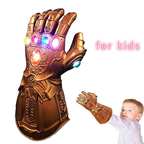 Supmaker Halloween Thanos Gloves,Infinity Thanos Gauntlet Action Figure Cosplay Thanos Glove Halloween Cosplay Props (Gold)