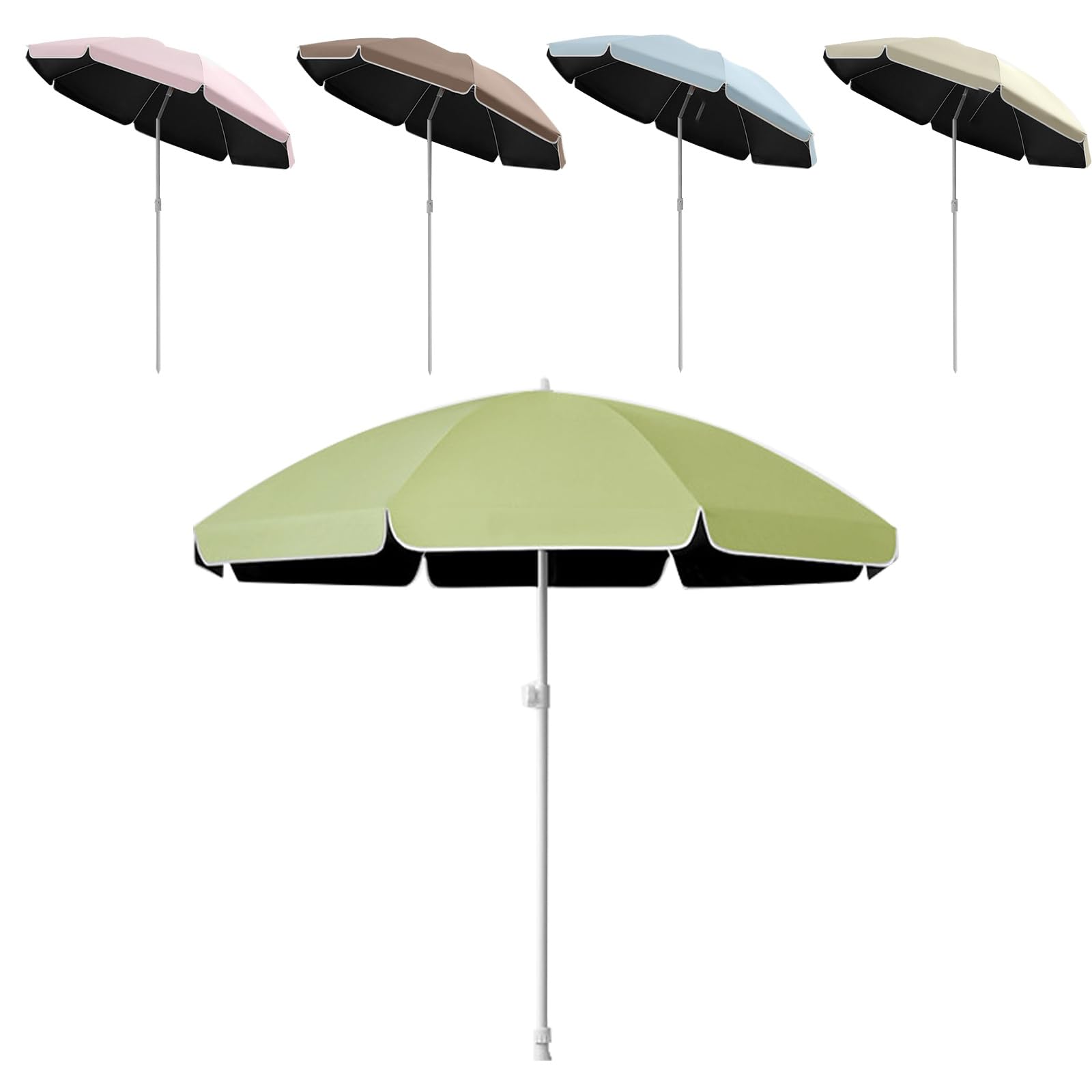 BVDHASDBT Portable Garden Parasol，Outdoor Market Table Patio Umbrella,Portable Outdoor Patio Umbrella，with Push Button Tilt and Crank,for Lawn, Garden(Cyan,2.6m)